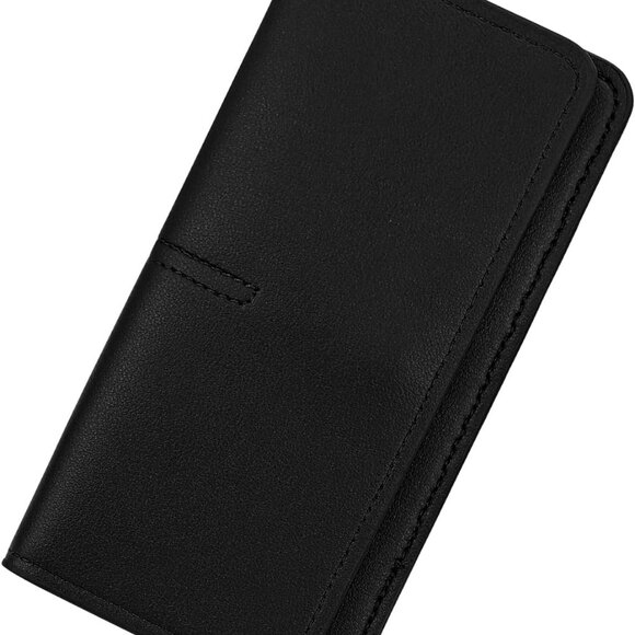 Slim Long PU Leather Wallet for Men and Women, Black, Retro Solid, Credit Card B - Picture 1 of 7